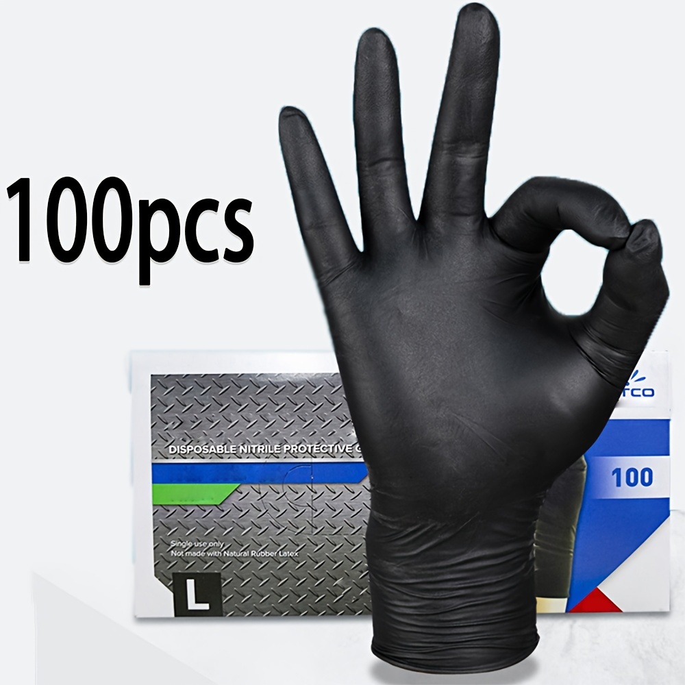 Nitrile Mechanic Glove - 100 Cái/hộp Đen Dùng Một Lần