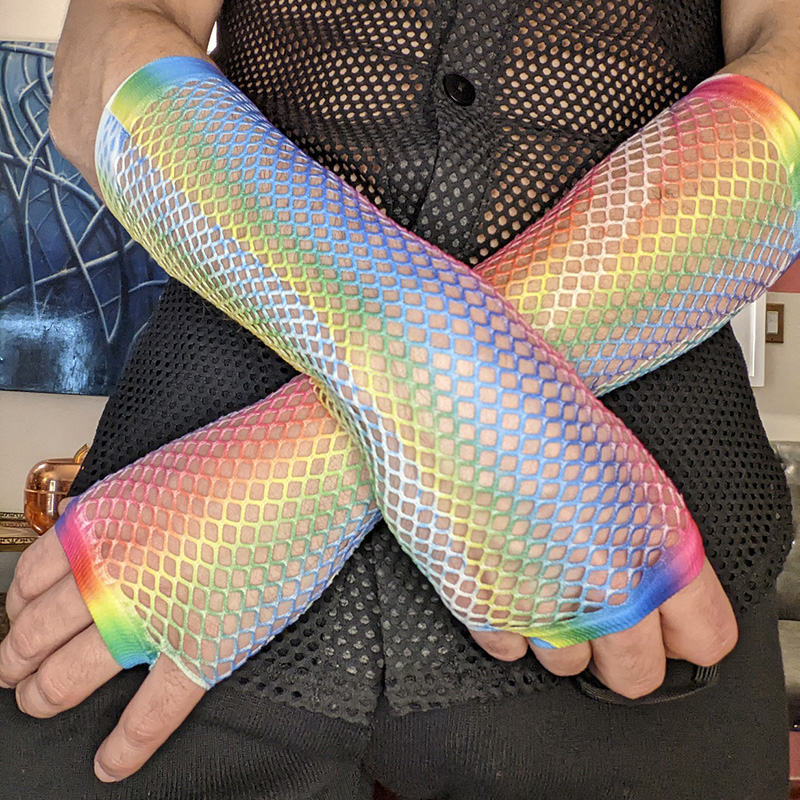Fingerless Glove Knit - 1 Pair Women Long Fishnet Net