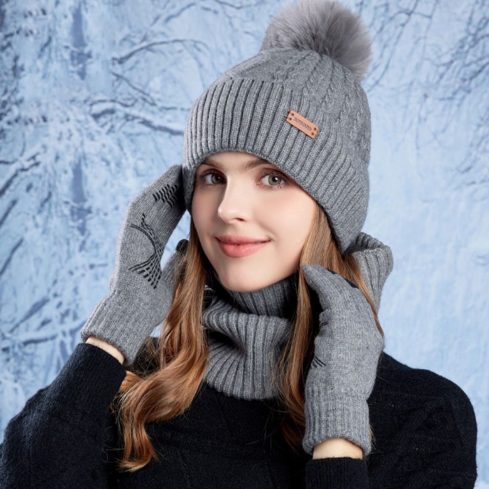 3pcs Hiking Solid Color Hat Sc - đánh giá và giá Wool Glove Lined