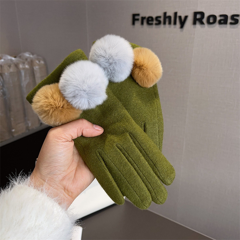 Gloves Women Wool Plaid Fox Fu - đánh giá và giá Wool Glove Lined