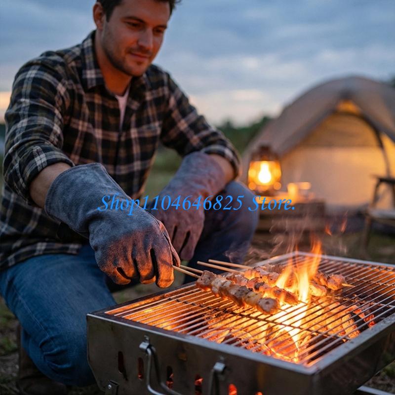 Găng tay hàn da hạng nặng Dài  - đánh giá và giá Heat Resistant Glove