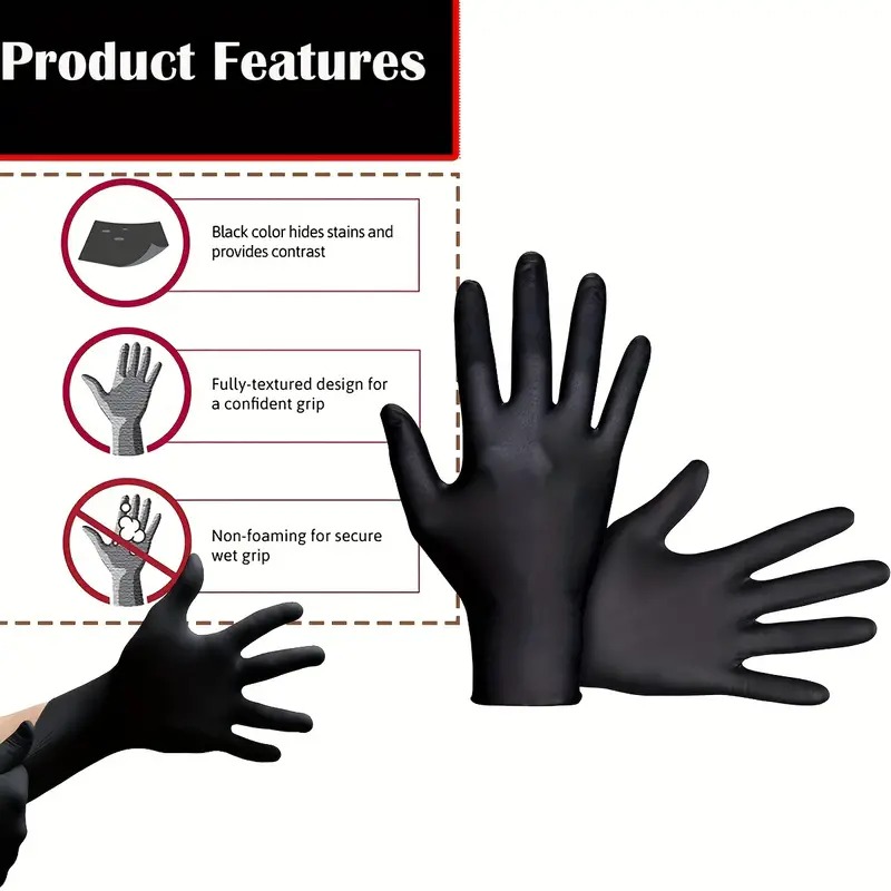 100 Cái/hộp Đen Dùng Một Lần G - đánh giá và giá Nitrile Mechanic Glove