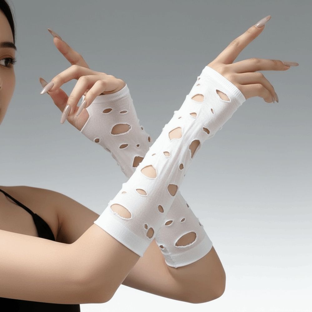 Sleeve Covers Ripped Arm Warme - đánh giá và giá Fingerless Glove Knit