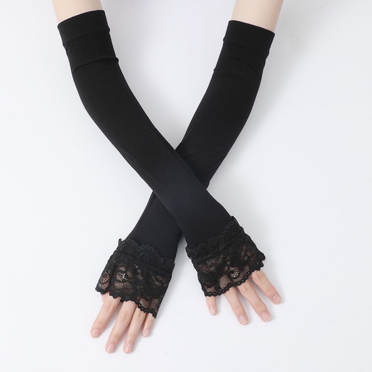 Women Long Elastic Arm Sleeve  - đánh giá và giá Fingerless Glove Knit