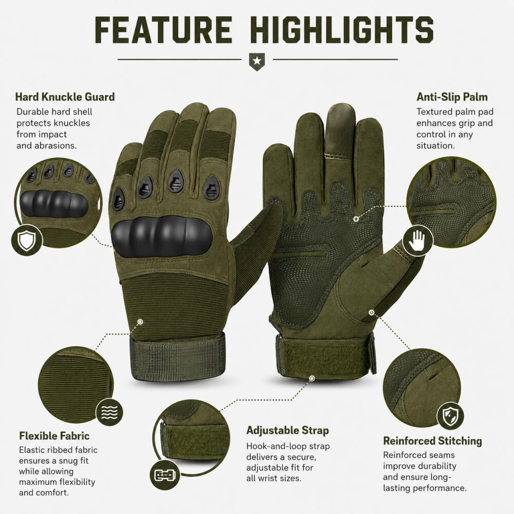 Full Finger Tactical Gloves wi - đánh giá và giá Motorcycle Glove Knuckle