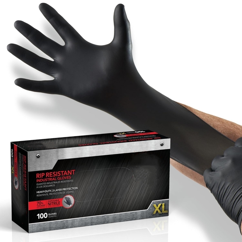 100PCS Black Nitrile Gloves Di - đánh giá và giá Nitrile Mechanic Glove